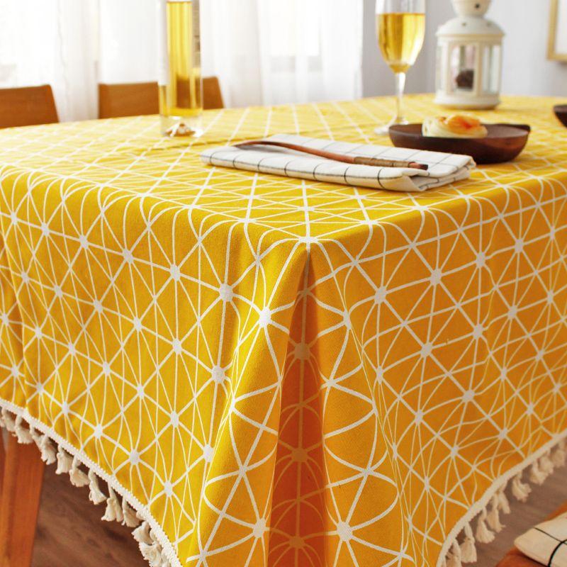 

Minimalist Nordic Ins Plaid Simple Tablecloth Yellow Chess 90 * 90cm