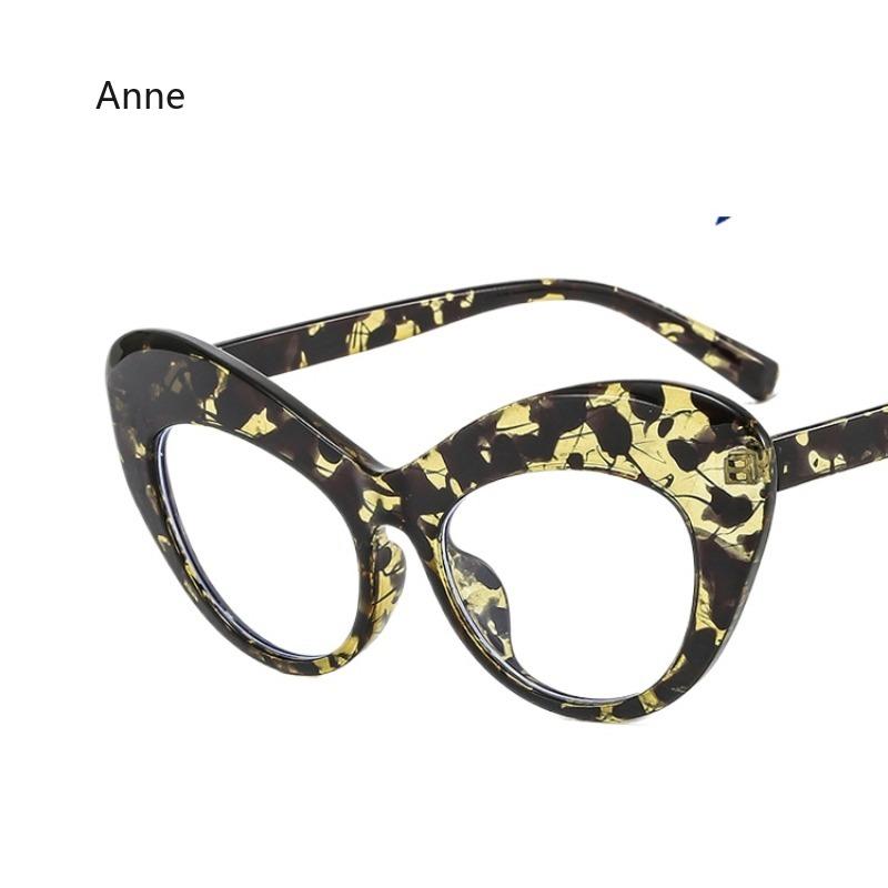 Oversized Glasses Cat Eye Eyeglass Frame For Women New Vintage Style Clear Lens Luxury Eyeglasses Leopard Candy Color Eyewear