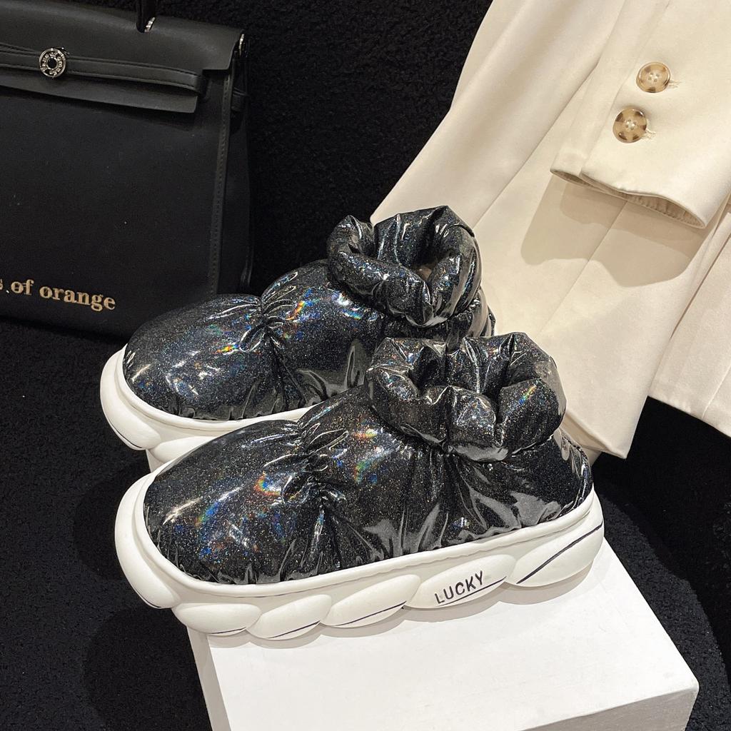 Dámské zimní kožíškem podšité teplé sněhule Nazouvací Ležérní Fleecové podšité kotníkové boty Vodotěsné svrchní boty Sálové vysoké boty pro ženy