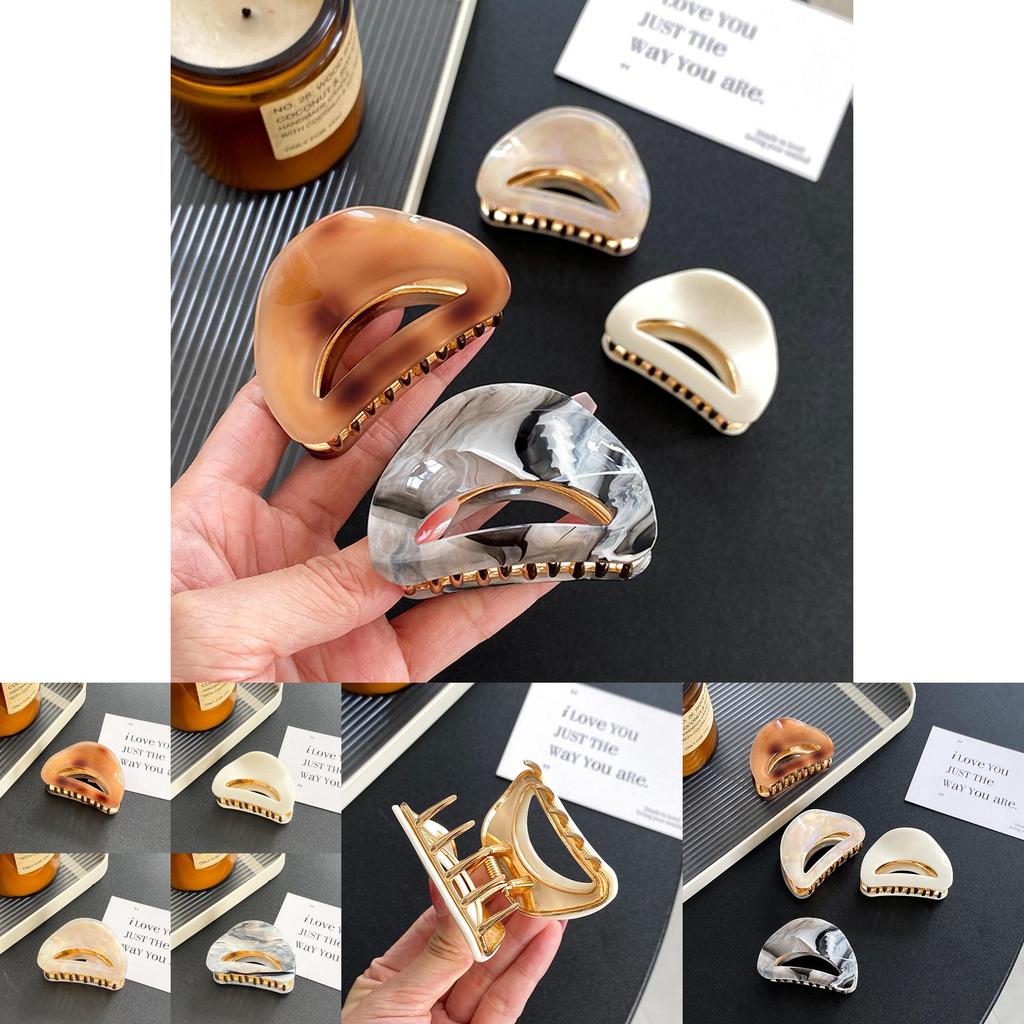 Elegante Presilha de Cabelo de Liga de Acetato Estilo Coreano Design Vintage Meia Lua Para Mulheres