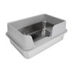 Stainless Steel Litter Box High Sides Anti Splashing Easy To Clean Enclosed Cat Litter Box for Small Medium Cats