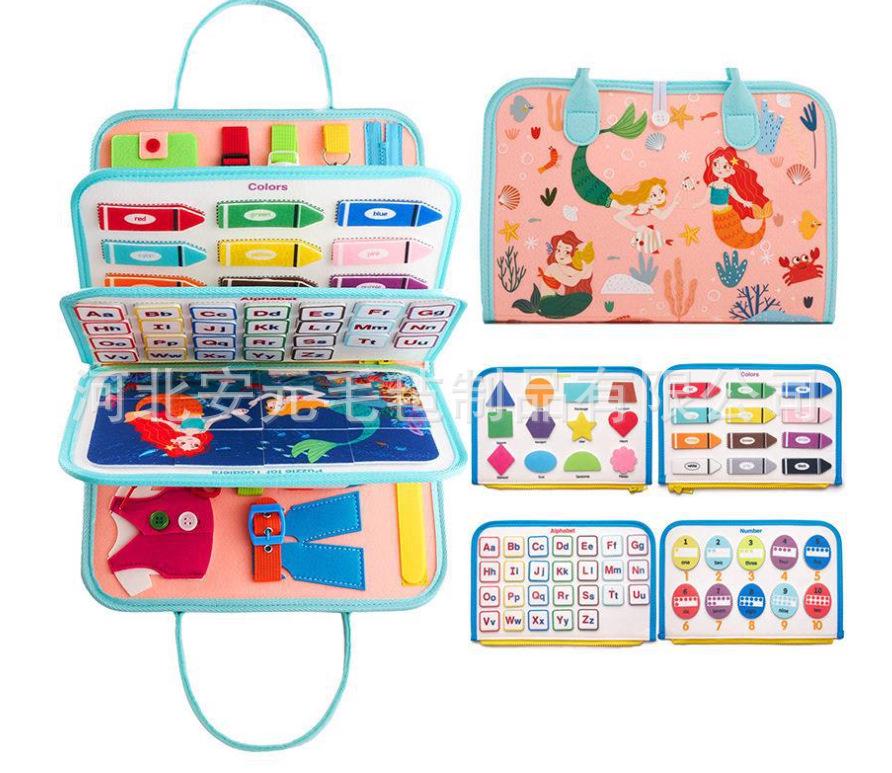 Popular Baby Early Education Felt Backpack Busy Board Toy