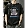 Cute Honey Badger T Shirt Black Just A Boy Who Loves Honey Badger Graphic Print Casual Streetwear for Men And Women Daily Wear Outfit