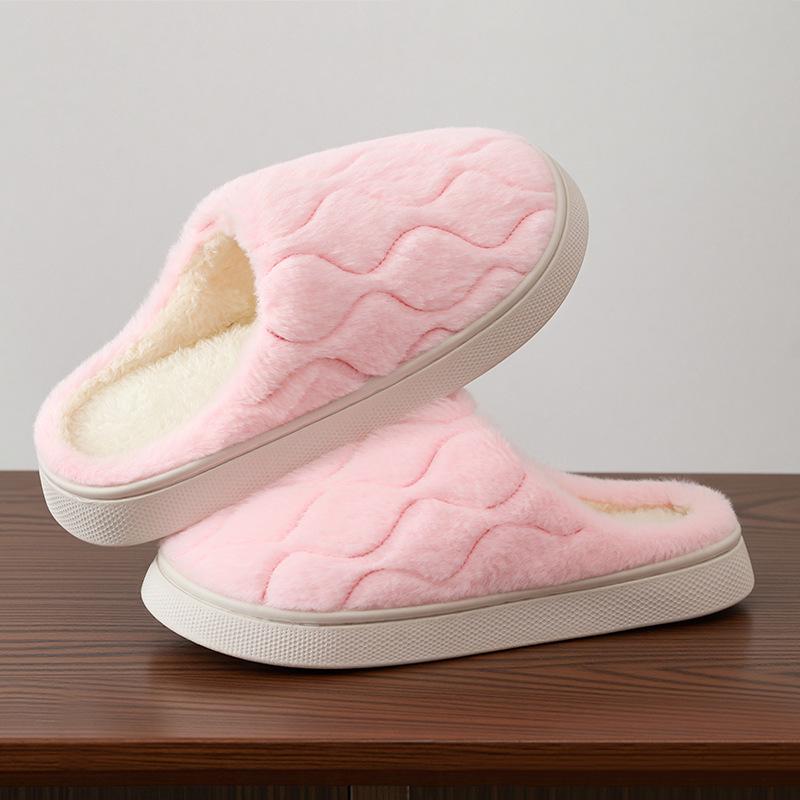 2025 Autumn/Winter Women's Cute Butterfly Cotton Slippers - Postpartum Warm, Fluffy Indoor Home Shoes with Thick Soles