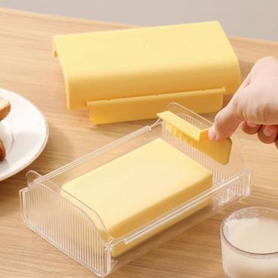 Plastic Butter Dividing Storage Box Sealed Butter Splitting Box Butter Tray  Refrigerator
