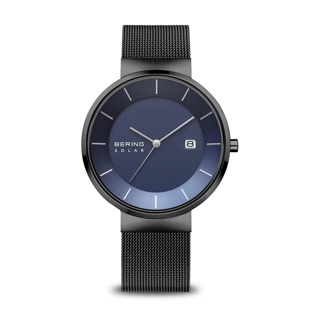 BERING Analog Solar Collection Model Stainless Steel Strap Sapphire Officially Internal Sapphire Crystal Men's Watch, 14639-227, & Crystal, Imported,