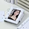 3-Inch Card Album Photo Storage White Snowflake Design Card Holder Card Organizer Fan Card Case Celebrity Card Holder