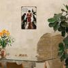 Vintage Metal Wall Art for Pet Lovers, God Said Let Us Send Them Without Wings, Quote with Angelic Woman, Cat And Dog, Cafe