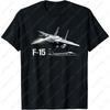 F-15 Eagle Fighter Jet Military Stealth Blueprint Graphic Printed T-Shirt Casual Fashion Loose Cool Man Tshirt Women Tees