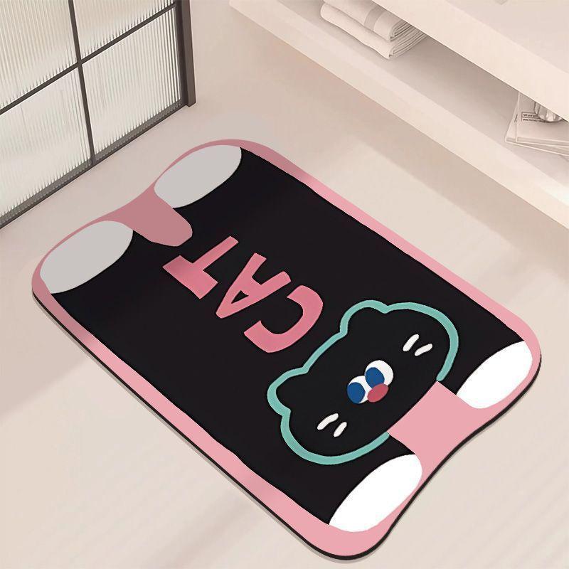 Badezimmerbodenmatte, saugfähiges Diatomeenkissen, Badezimmer-WC, Haushaltstür, rutschfeste schnell trocknende Fußmatte, Teppich