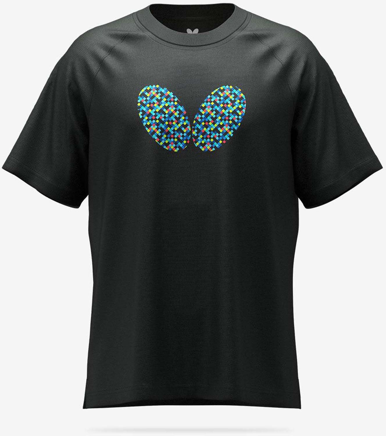 

46580 O [Бабочка] Разноцветная футболка Черный/Синий