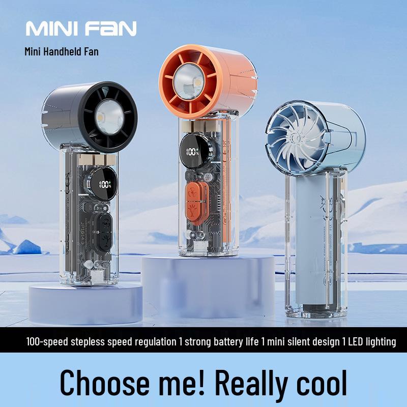 2026 High-Speed USB Rechargeable Mini Handheld Fan with Long Battery Life & Neck-Hanging Design