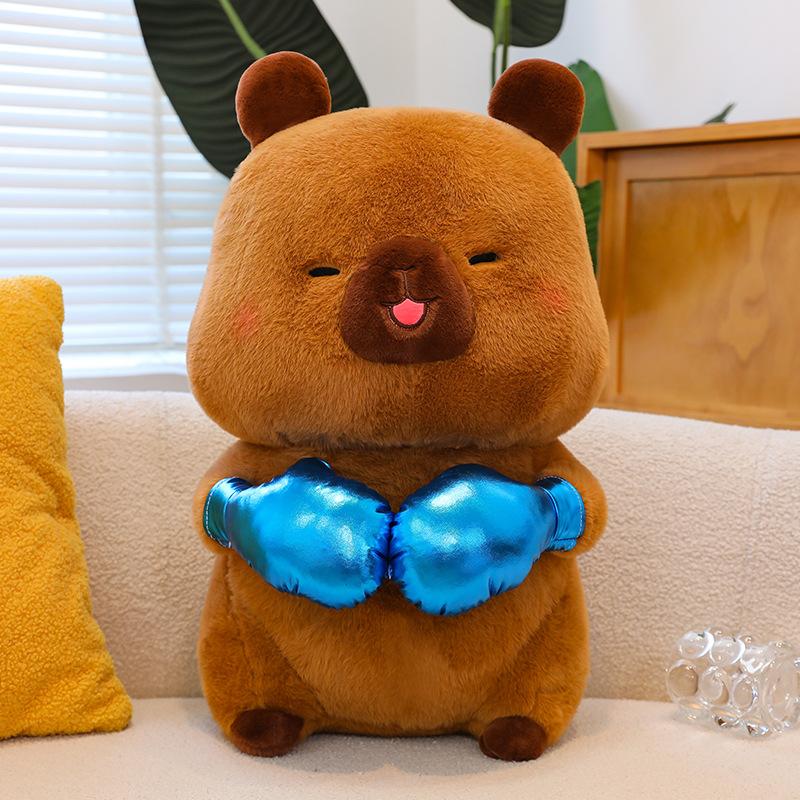 New boxing kapibara doll, macho man, water guinea pig, plush toy, grab machine, rag doll, gift exchange