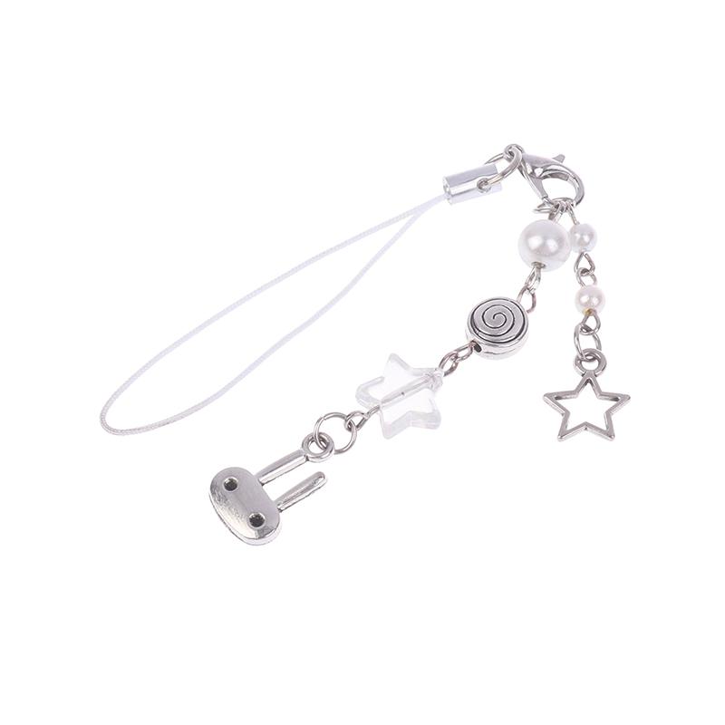 Y2K Cute Metal Rabbit Phone Lanyard Bunny Beaded Phone Chain Sweet Cool Cell Mobile Phone Strap Keycord For Girl Gifts