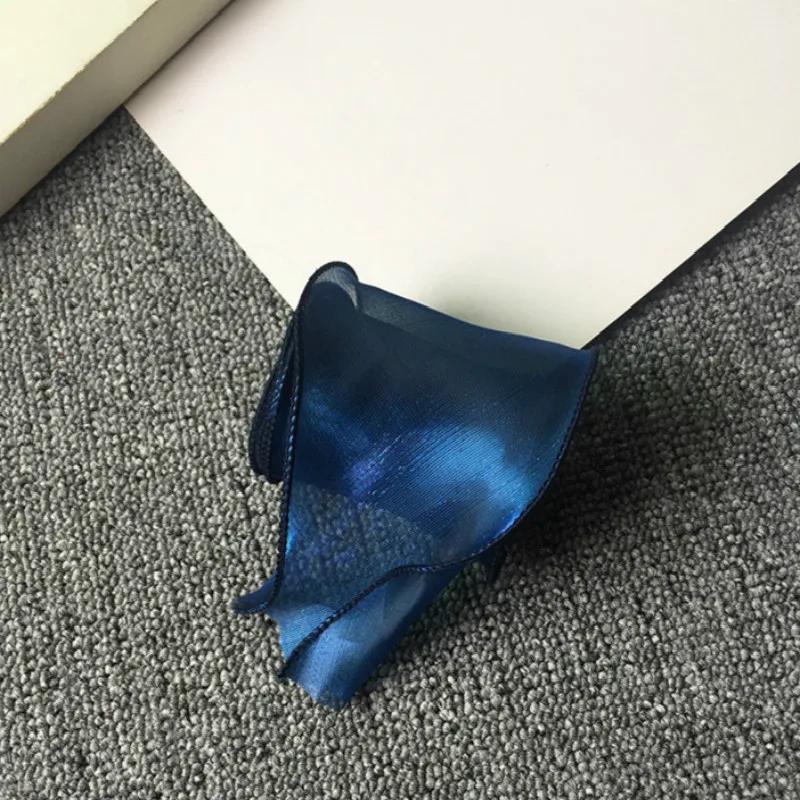 35Meters Wavy Organza Ribbon Silky DIY Hair Bow Making Material Accessories Wide Colorful Gradient Satin Lace Wave Hemming Tape