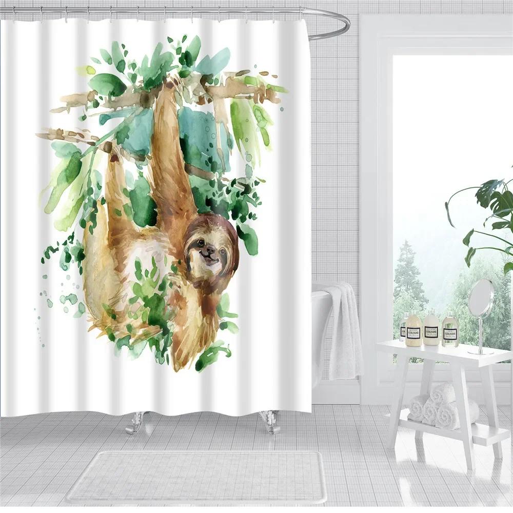 3D Buddha Plant Printed Bath Curtains Waterproof Polyester Fabric Bathroom Shower Curtain Screen with Hooks Bathroom Curtains