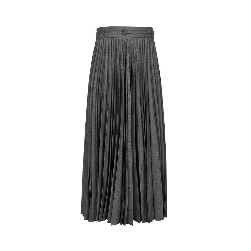 LESS 2025 Autumn A-Line 100% Wool Long Skirt