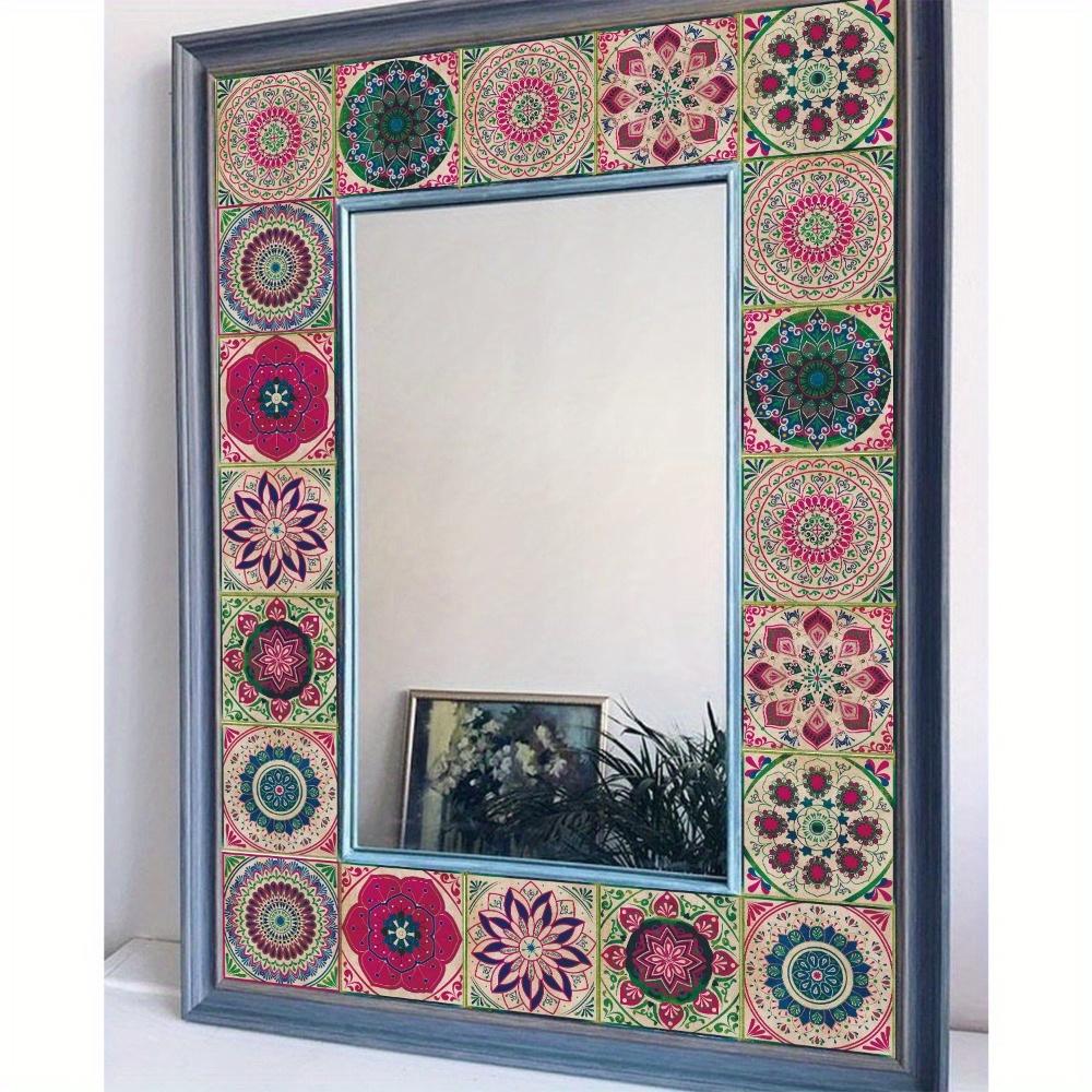 24 Stück Fliesenaufkleber zum Abziehen und Aufkleben für Küchenrückwand, farbenfrohe Fliesen im mexikanischen Stil, zum Aufkleben auf Wandfliesen, selbstklebende Wandaufkleber für Küche und Badezimmer