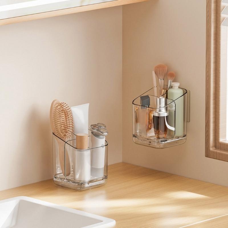 Drillless Installation Bathroom Organizers For Electric Toothbrushes And Accessories Durable Plastic Storage Rack Space Saving Design