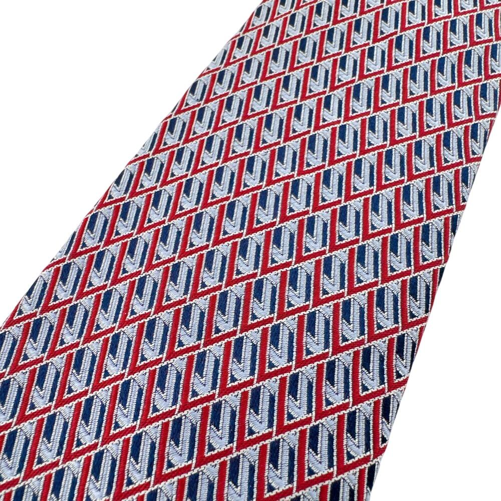 LOUIS VUITTON LV all-over print silk tie gray silk Used