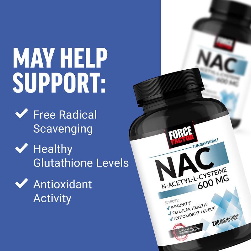 Fundamentals, NAC, N-Acetyl-L-Cysteine, 600 Mg, 200 Vegetable Capsules