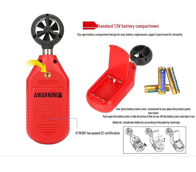UNI-T UT363/UT363BT Digital Anemometer: Wind Speed Meter & Measurement Instrument