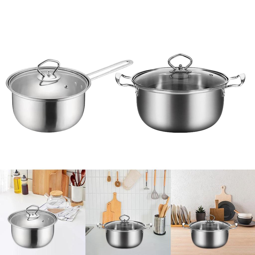 Suppentopf Milchtopf Multifunktionaler Topf 18cm 22cm Edelstahl Kochtopf für Küchenarbeitsplatte Soße Nudeln Kochen Milch