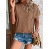 Summer Women's New Solid Color Round Neck Loose Short Sleeved T-shirt Top