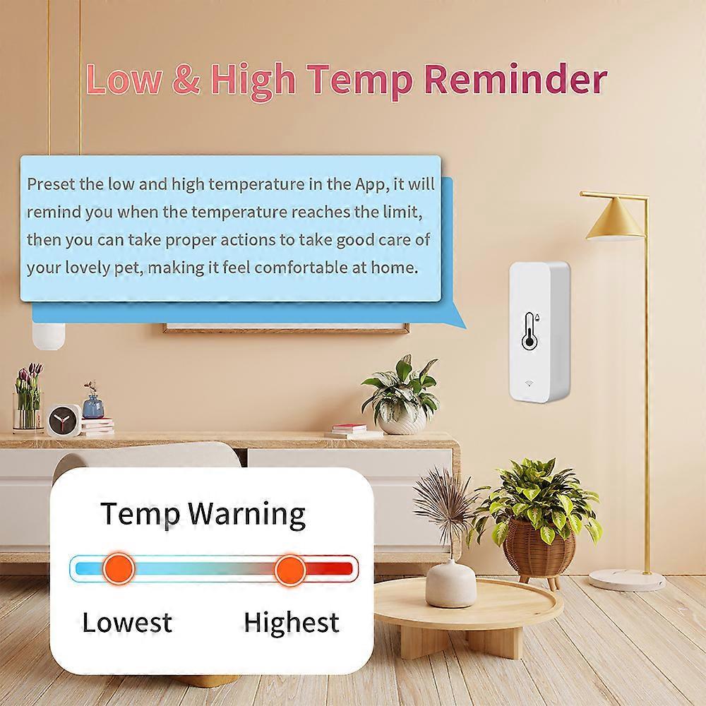 2Pcs Tuya WiFi Temperature and Humidity Sensor Indoor Humidity Sensor Battery Powered APP Monitoring For Alexa Google Home Voice