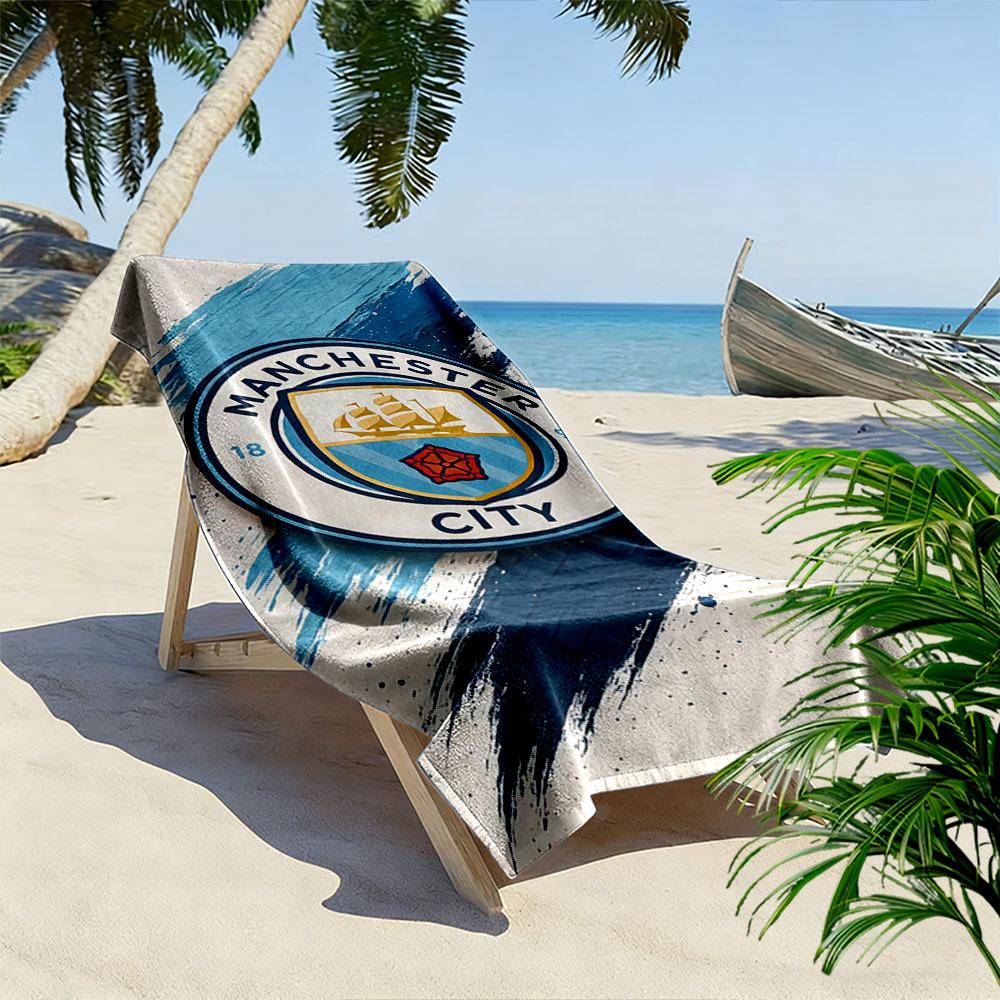 Manchester City Emblem Towel Beach Towel Quick-drying for Travel Outdoor Sports Jogging Beach and Swimming