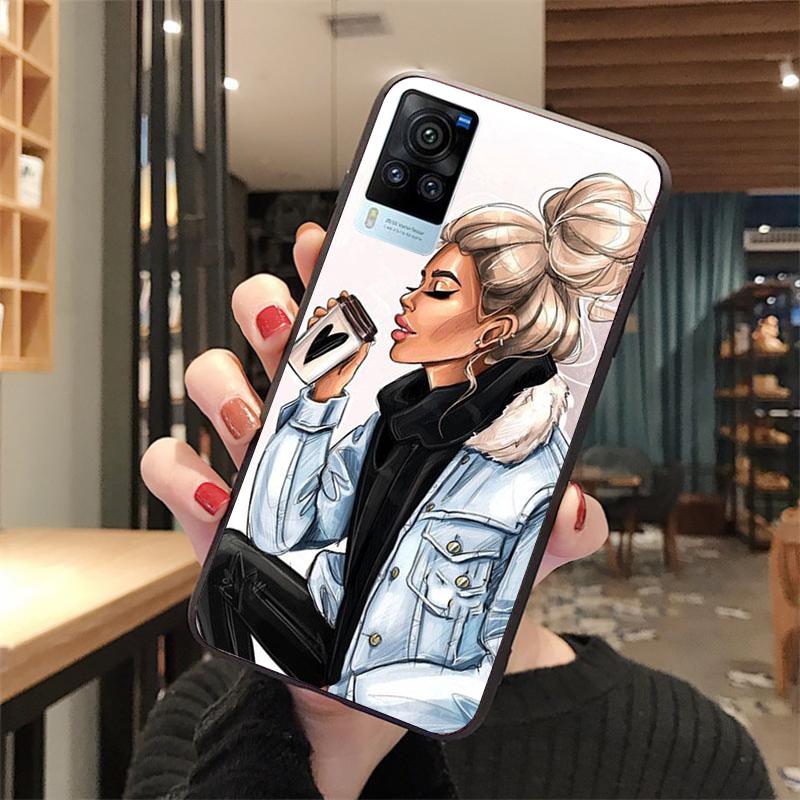 OK But First Coffee Girl Phone Case for VIVO V21E V21 V23 V23E V2109 Y53S Y33S Y55 Y76 Y31 Y21 Y72 Y01 Y21S Y11S