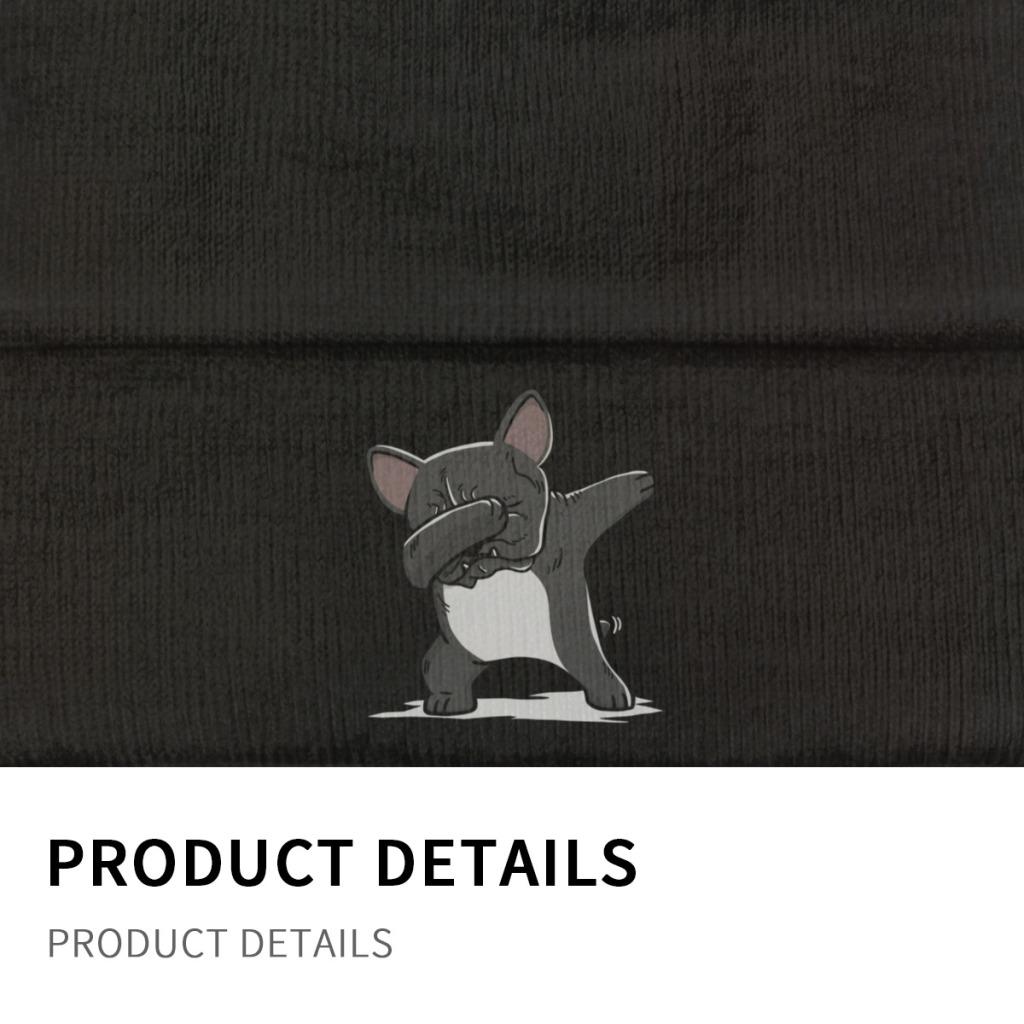 Dabbing Francouzský buldoček Funny Knitted Caps Dámské Unisex čepice podzimní zimní čepice Polyester zateplené čepice