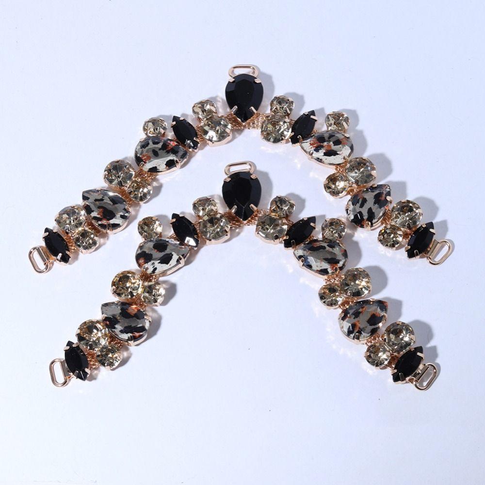 

2 шт. акрилові кристали сандалі пляж слайдер прикрасити ланцюжок DIY взуття квітка пряжки жіноче взуття 2