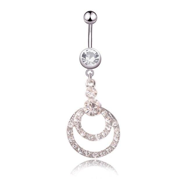 Belly Button Ring Cubic Zirconia Sugical Steel Round  Belly Body Jewelry for Women  Belly Piercing