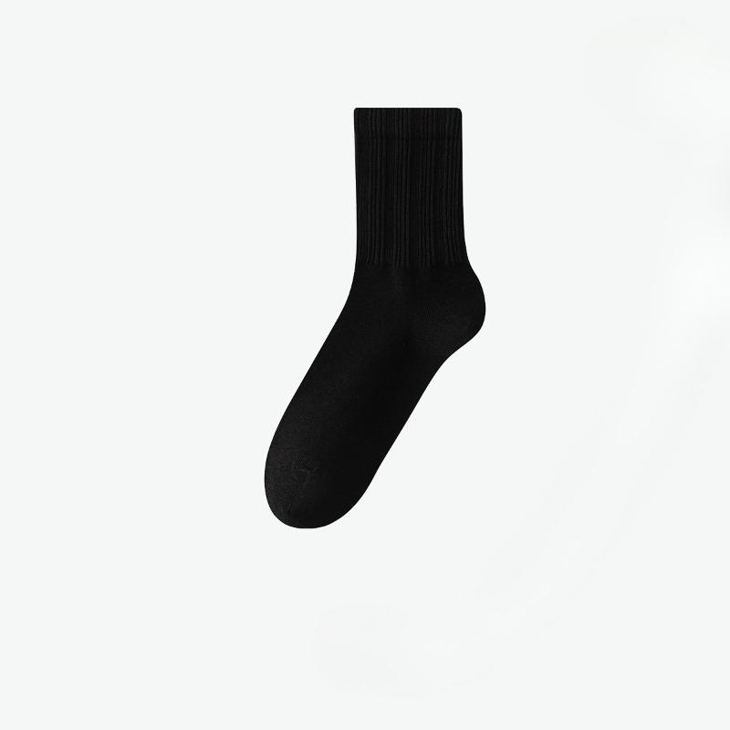 Female Spring and Autumn Pure Color All Kinds of Casual Cotton Sweat Absorption Breathable Sports Tube Socks