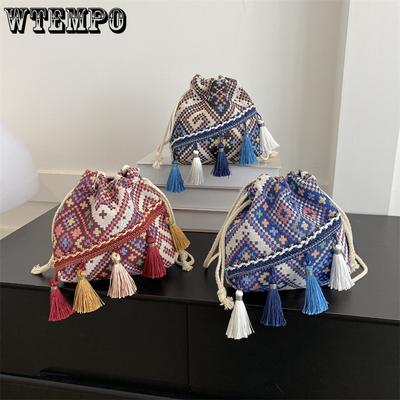 Ethnic Style Women's Bag Ethnic Style Bucket Bag Versatile Single Shoulder Crossbody Bag