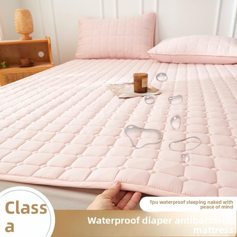 Polyester Bed Mattress Protector With Nonslip Waterproof Cover For Home And Dorm Use
