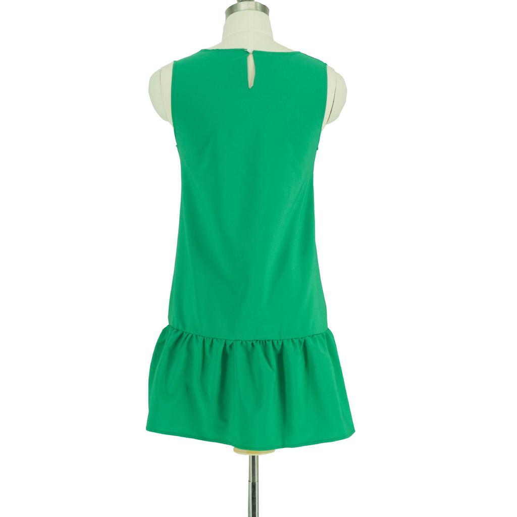 Dámské letní šaty bez rukávů s kulatým výstřihem, s kulatým výstřihem, ležérní šaty, dámské, venkovní, prázdninové párty minišaty