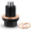 M14 X 1.5 Magnetic Oil Drain Plug T6 Aviation Aluminum with Red Copper Crush Washer Gasket Compatible with Ford GM Hyundai KIA and More Select Models