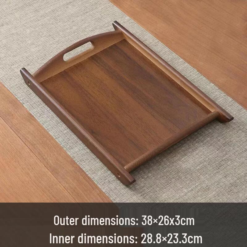 Rectangular Melamine Serving Tray Set with Double Handles