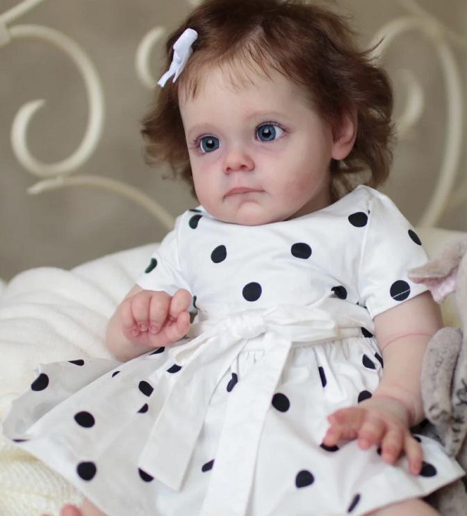 NPK Genuine Reborn Doll: Realistic Toddler Girl Maggi with 3D Color Painting 60cm Cloth Body