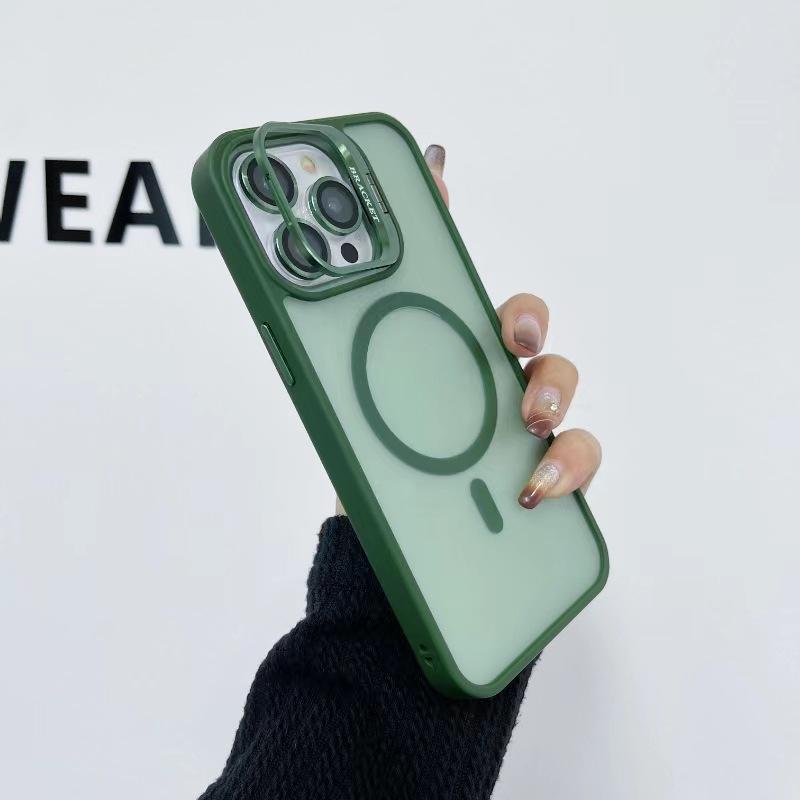 Suitable for Apple 15 Alloy Lens Magnetic Phone Case, Iphone14promax Matte Skin Feel 13 with Lens Film