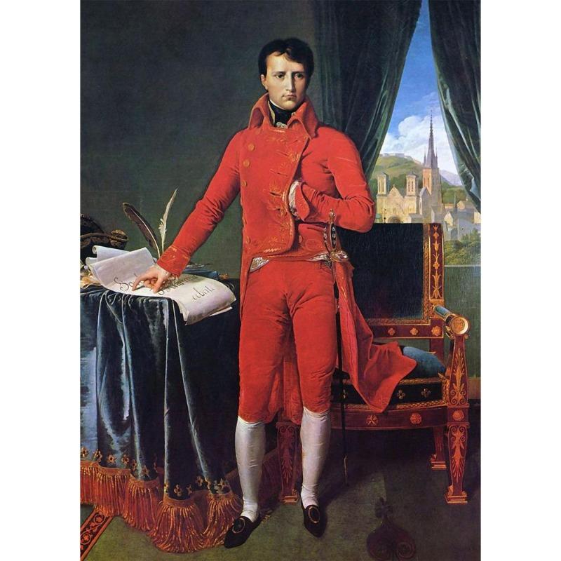 

Portrait of napoleon Bonaparte crossing the Alps, coronation of napoleon I, painting, canvas, printing of posters for the living room, 21*30cm No Frame