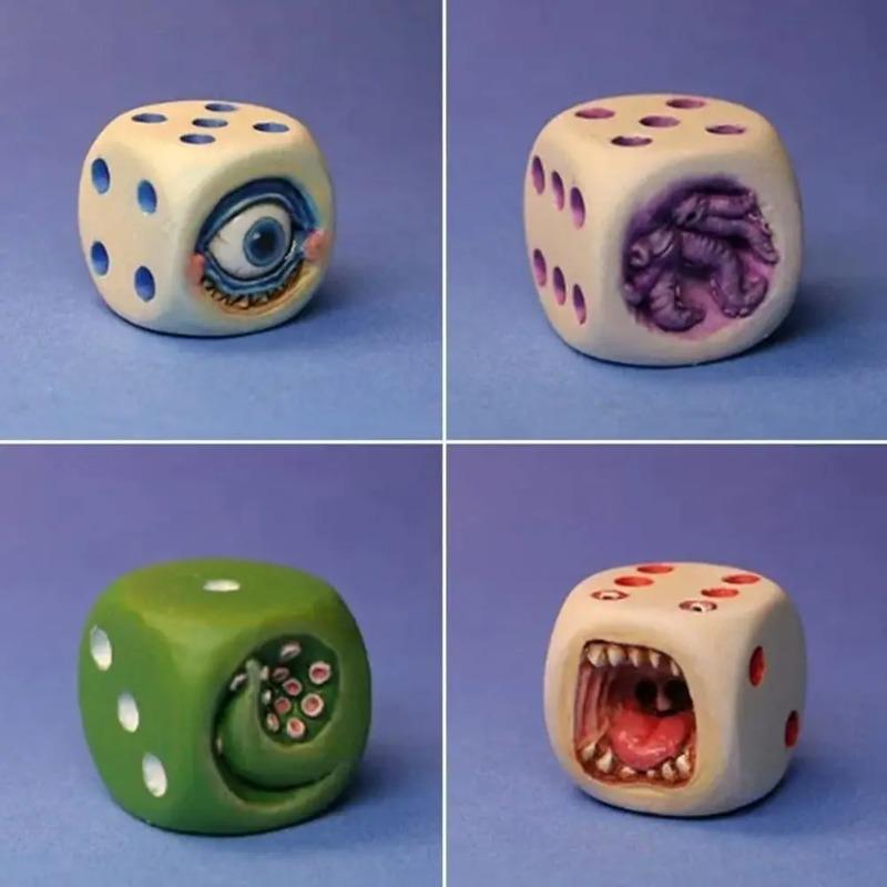 5pcs Set Monster Dice, Dungeons and Dragons Dice, Monster Dice Set for Table Games, Dungeons and Dragons Dicelings, Role Playing