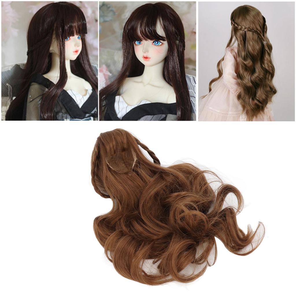 Doll Hair Wig Curly Neat Bangs Cutting Soft Doll Supplies for 1Celsius3 8 To 9in Head Circumference Doll