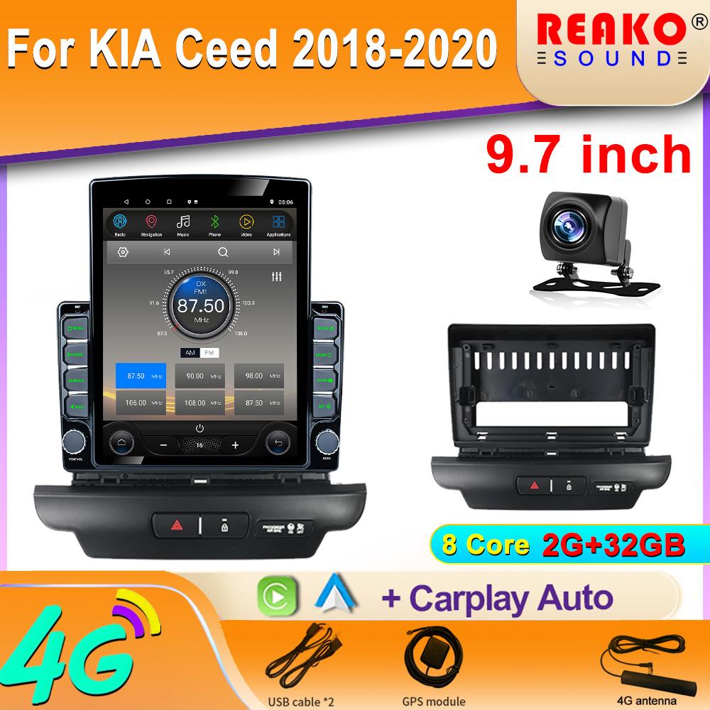 

9,7-дюймовый вертикальный экран Tesla Android автомобильное радио для KIA Ceed 2018-2020 + GPS-навигация Carplay мультимедийный плеер 8 core 2GB+32GB