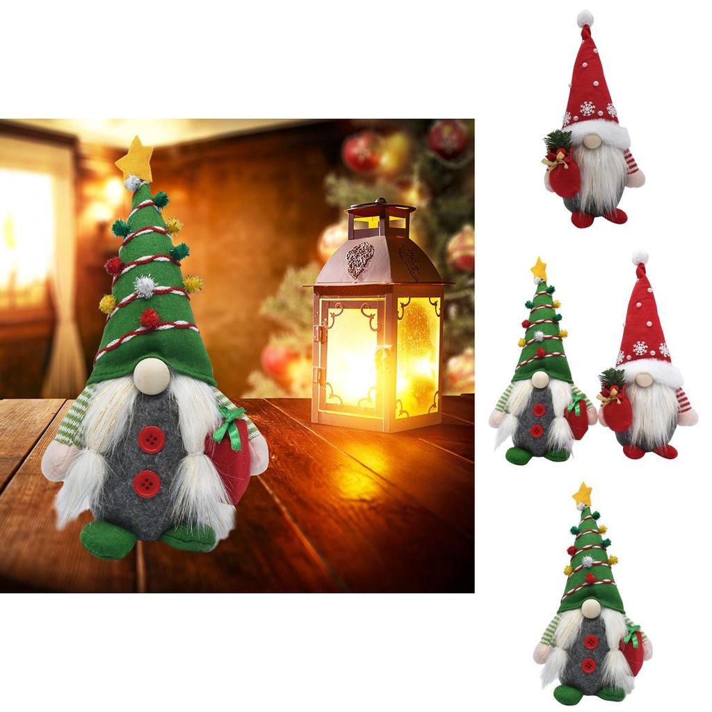 Christmas Decoration Holy Faceless Doll Ornament Wholesale Stock 31*16*7cm Handcrafted Green/red