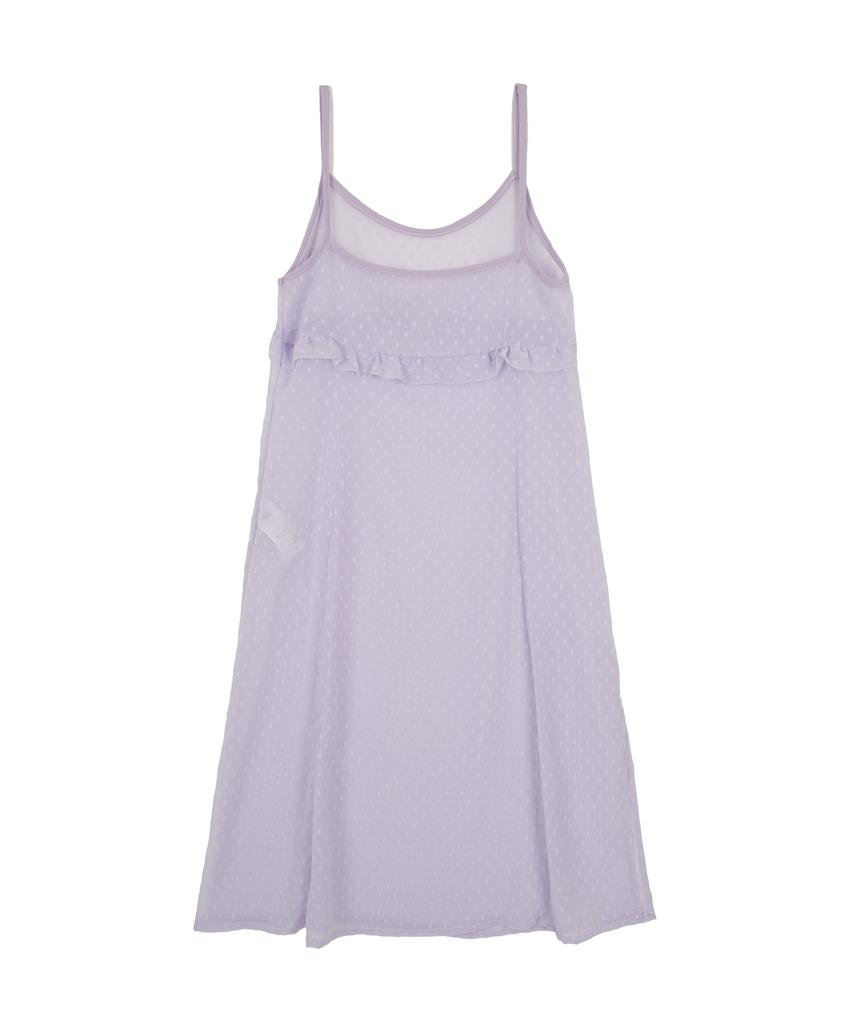 HIGH SCHOOL DISCO Dot See-Through Frill Layered Dress Light Purple