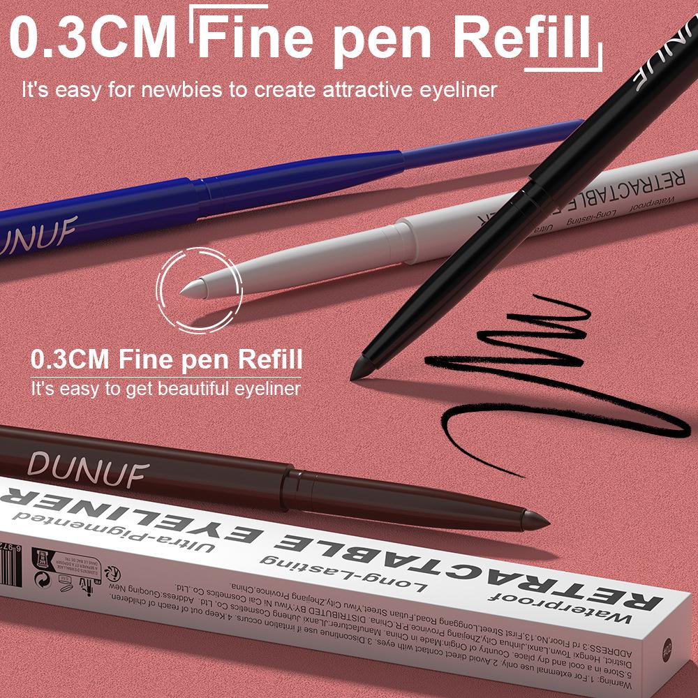 1 delineador de ojos negro resistente al agua, de larga duración y resistente a las manchas, ideal para principiantes. Regalo de maquillaje de ojos.