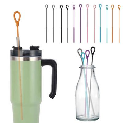 2pcs Silicone Straw Brushes Bendable Soft Pipe Tube Cleaning Brush Extra Long Reusable Pacifier Brush Feeding Bottle